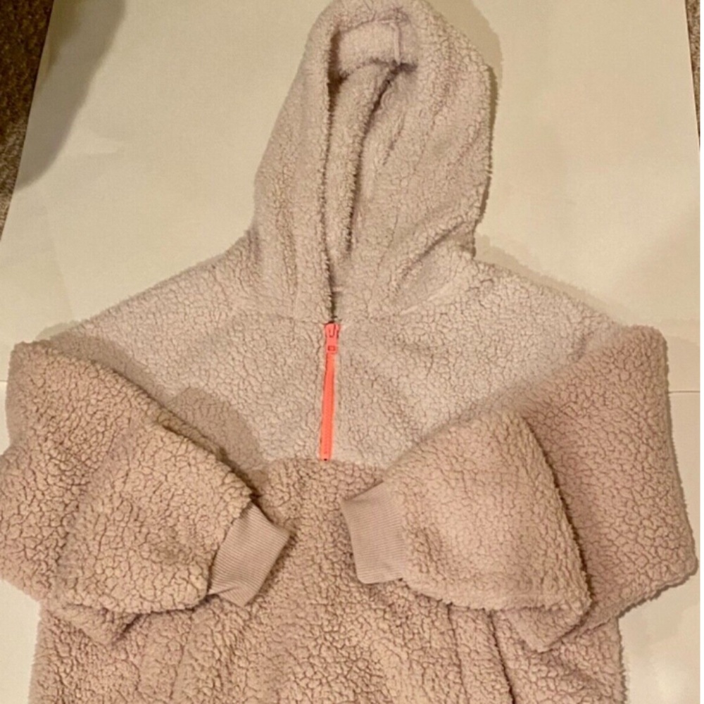 American Eagle Sherpa Quarter Zip Hoodie - Size Medium - Picture 7 of 8